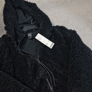 Urban Outfitters BDG Hooded Cropped Teddy Jacket